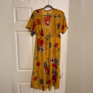 Yellow floral swim coverup